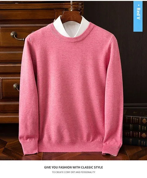 Round Neck Pullover Bottoming Shirt Casual Business Loose Long Sleeve Sweater