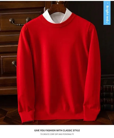 Round Neck Pullover Bottoming Shirt Casual Business Loose Long Sleeve Sweater