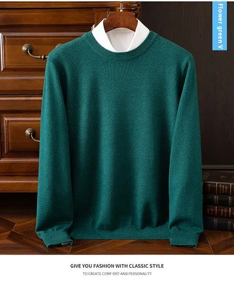 Round Neck Pullover Bottoming Shirt Casual Business Loose Long Sleeve Sweater