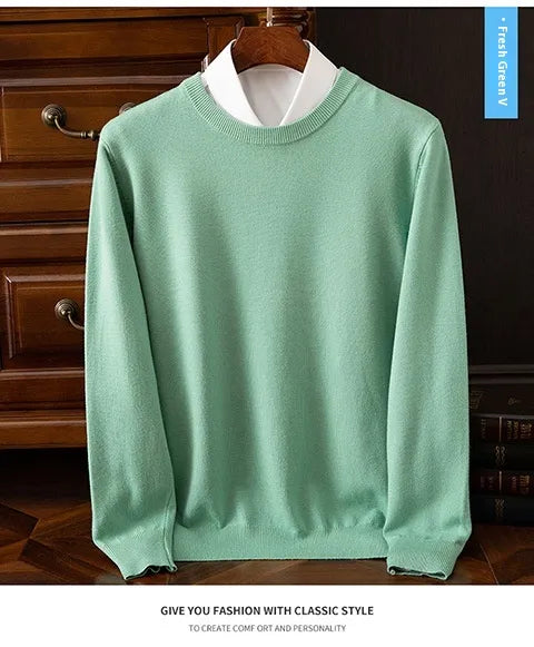 Round Neck Pullover Bottoming Shirt Casual Business Loose Long Sleeve Sweater