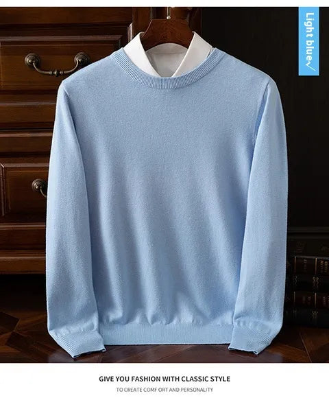 Round Neck Pullover Bottoming Shirt Casual Business Loose Long Sleeve Sweater