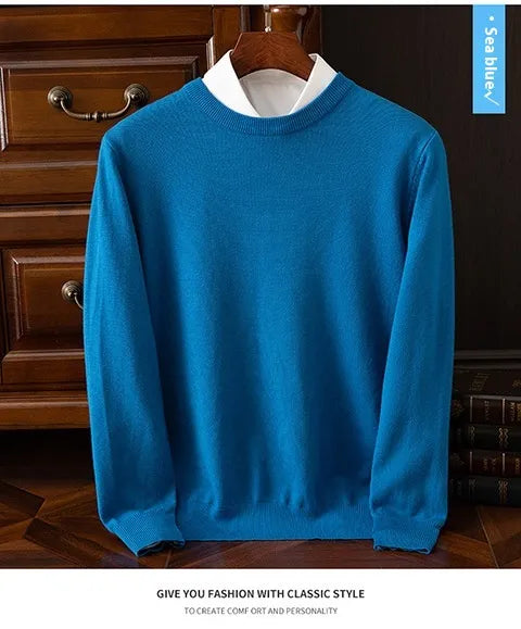 Round Neck Pullover Bottoming Shirt Casual Business Loose Long Sleeve Sweater