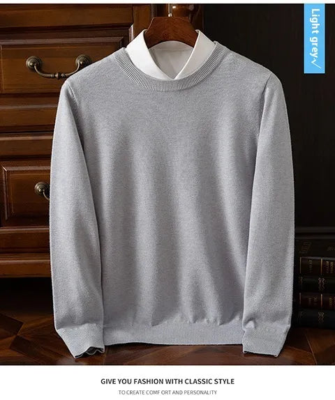 Round Neck Pullover Bottoming Shirt Casual Business Loose Long Sleeve Sweater