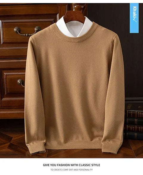 Round Neck Pullover Bottoming Shirt Casual Business Loose Long Sleeve Sweater