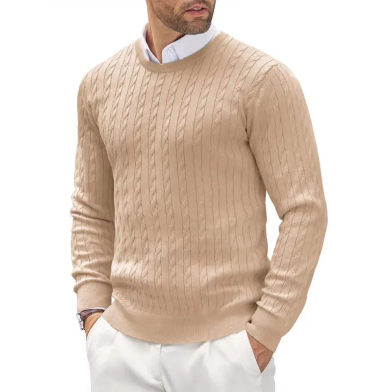 Round Neck Knitted Sweater Twisted Flower Slim Fit